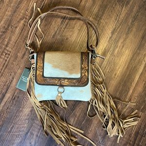 Leather and cow hide purse